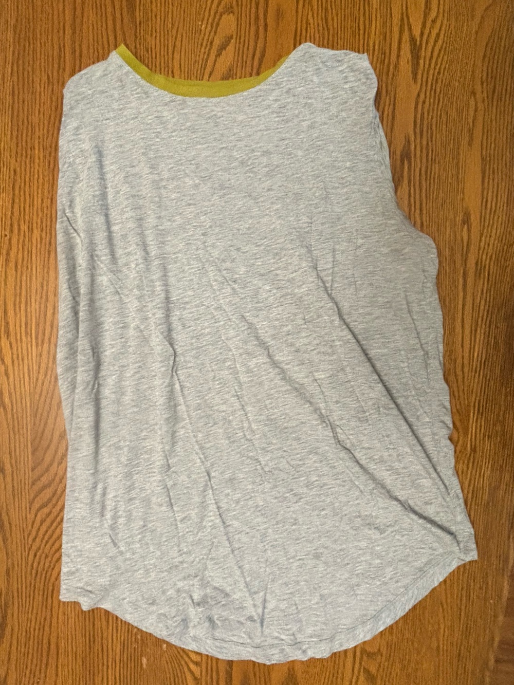 lululemon athletica Light Gray Tank with Olive Neckline